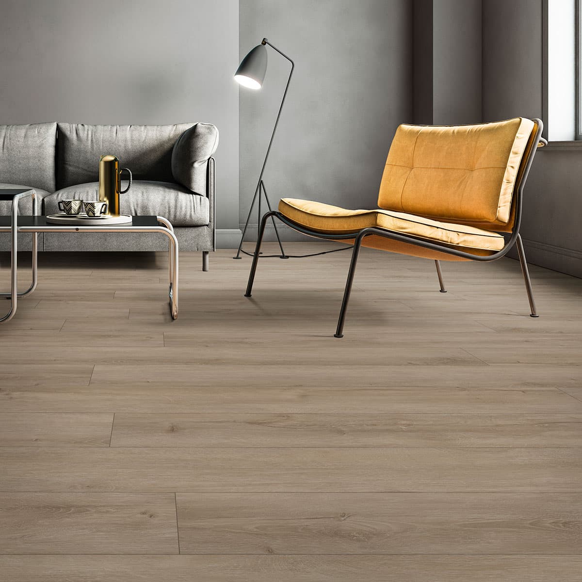 MSI Everlife Sandino 100% Waterproof Wood (SPC) Flooring — XL Cyrus Collection — installed in room