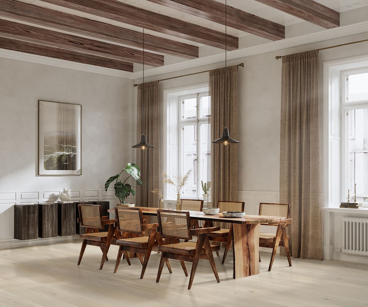 MSI Everlife Wood Aaron Blonde Oak 100% Waterproof Engineered Hardwood Flooring — Woodhills Collection — installed in room