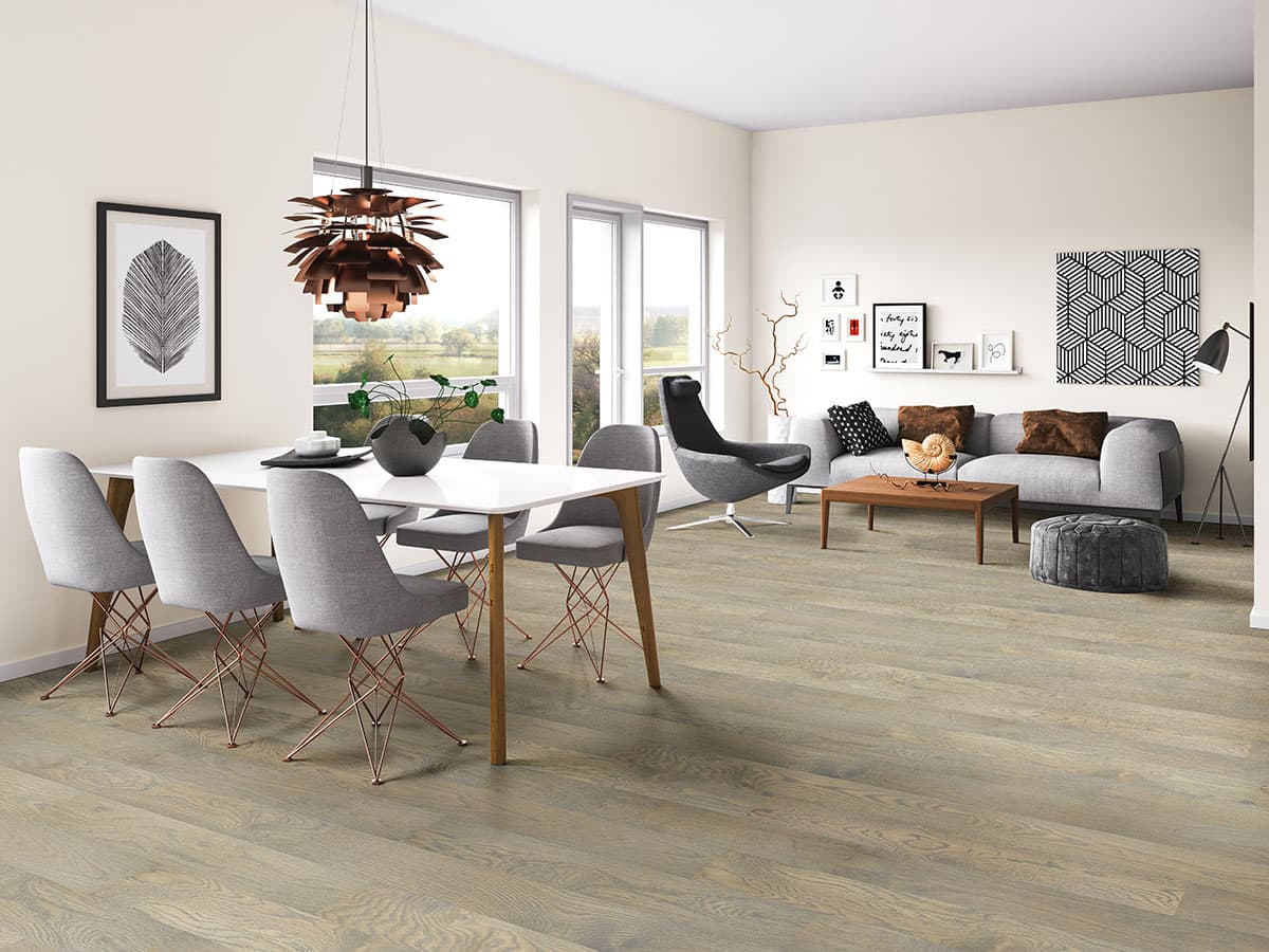 MSI Everlife Wood Chestnut Heights Oak 100% Waterproof Engineered Hardwood Flooring — Woodhills Collection — installed in room