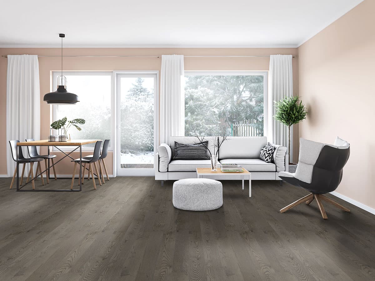 MSI Everlife Wood Dorn Oak 100% Waterproof Engineered Hardwood Flooring — Woodhills Collection — installed in room