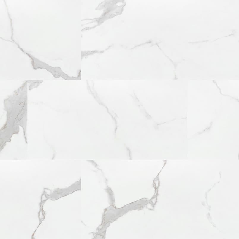 MSI Everlife Calacatta Marbello 100% Waterproof Rigid Core (SPC) Flooring — Trecento Collection — plank close-up