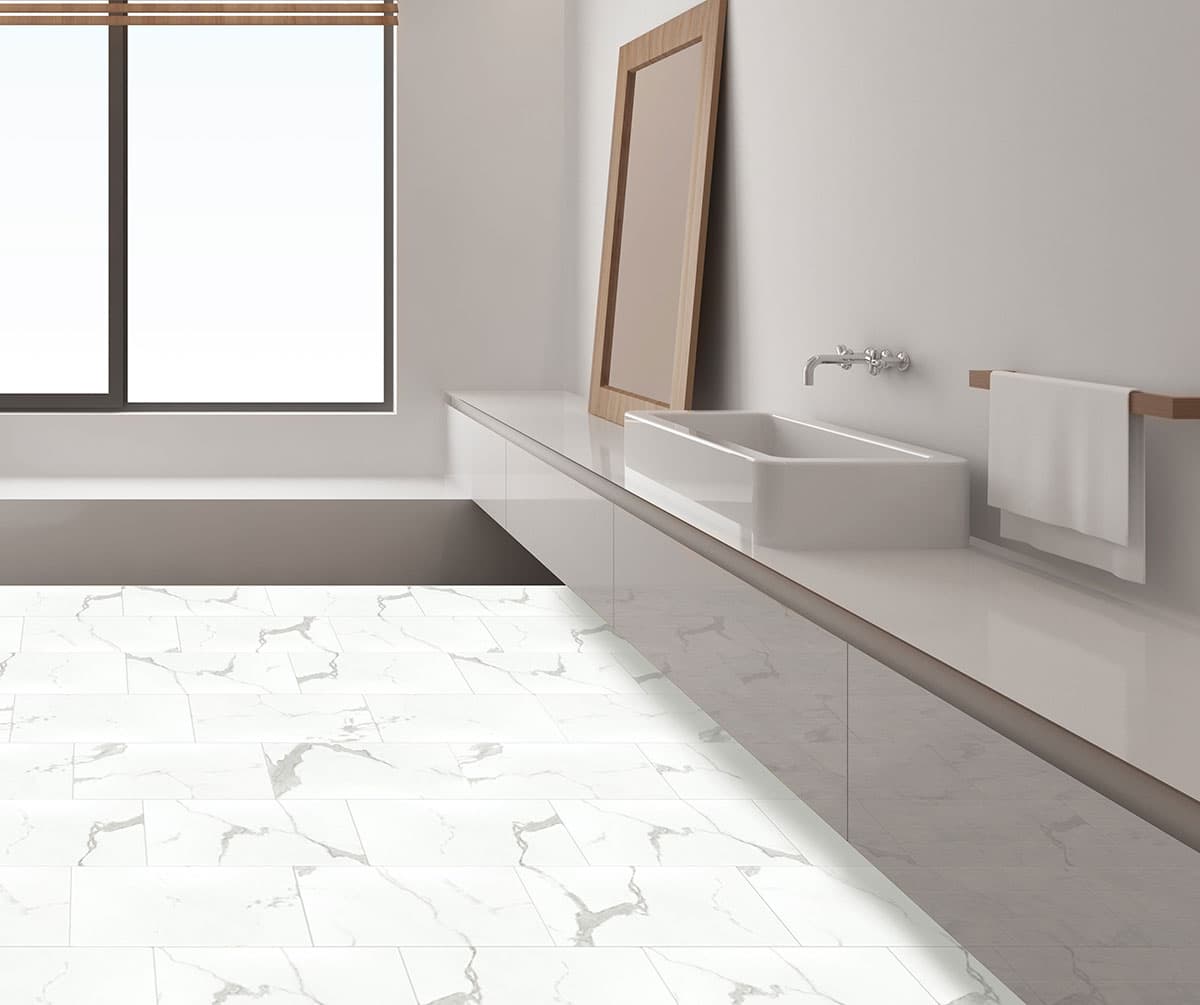 MSI Everlife Calacatta Marbello 100% Waterproof Rigid Core (SPC) Flooring — Trecento Collection — detail view 5