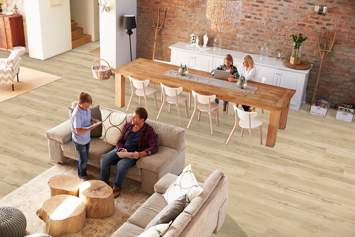 MSI Everlife Akadia 100% Waterproof Rigid Core (SPC) Flooring — XL Prescott Collection — installed in room