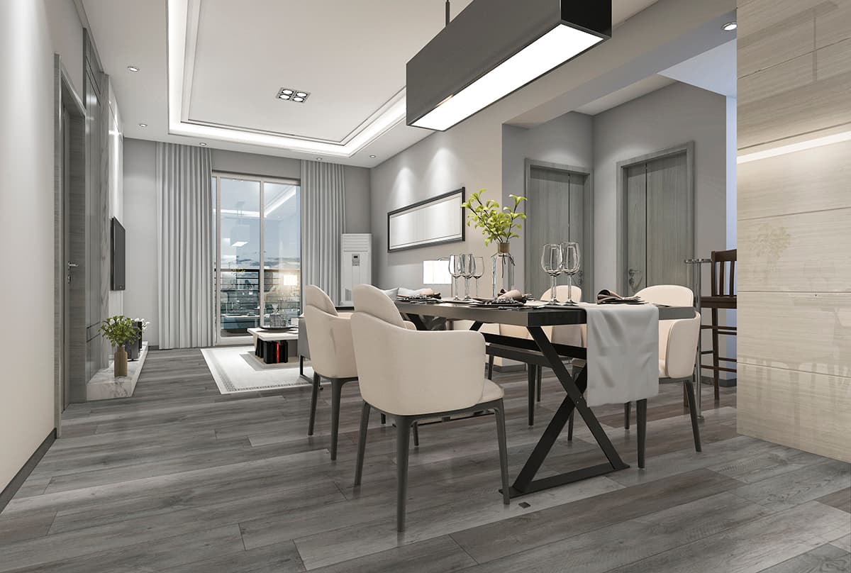 MSI Everlife Katella Ash 100% Waterproof Rigid Core (SPC) Flooring — XL Cyrus Collection — installed in room