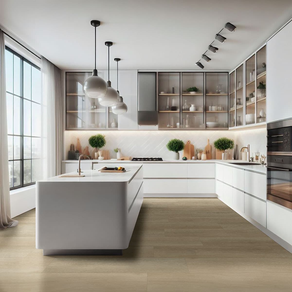 MSI Everlife Flaxen 100% Waterproof Rigid Core (SPC) Flooring — Laurel Reserve Collection — installed in room