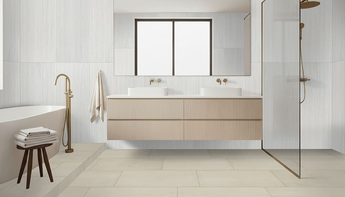 MSI Everlife Ivorelle 100% Waterproof Rigid Core (SPC) Flooring — Trecento Collection — installed in room