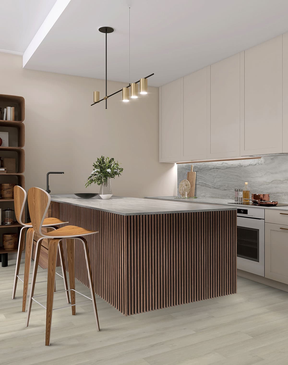 MSI Everlife Honeybella Oak 100% Waterproof Rigid Core (SPC) Flooring — Prescott Collection — installed in room