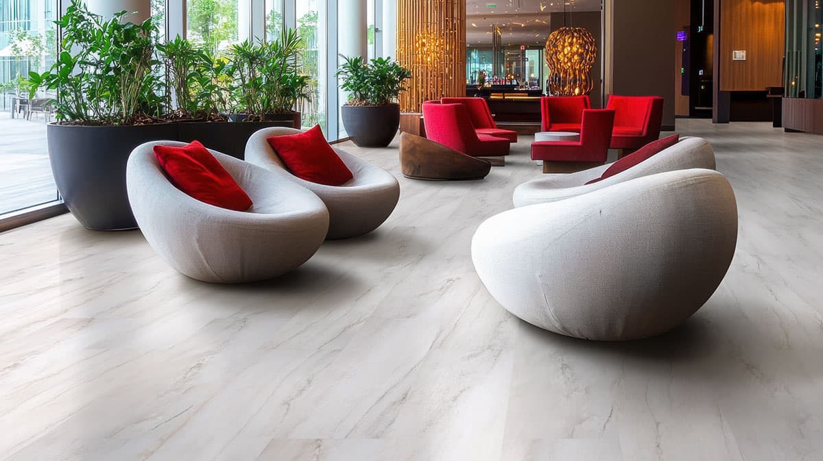 MSI Everlife Quarzo Taj 100% Waterproof Rigid Core (SPC) Flooring — Trecento Collection — installed in room