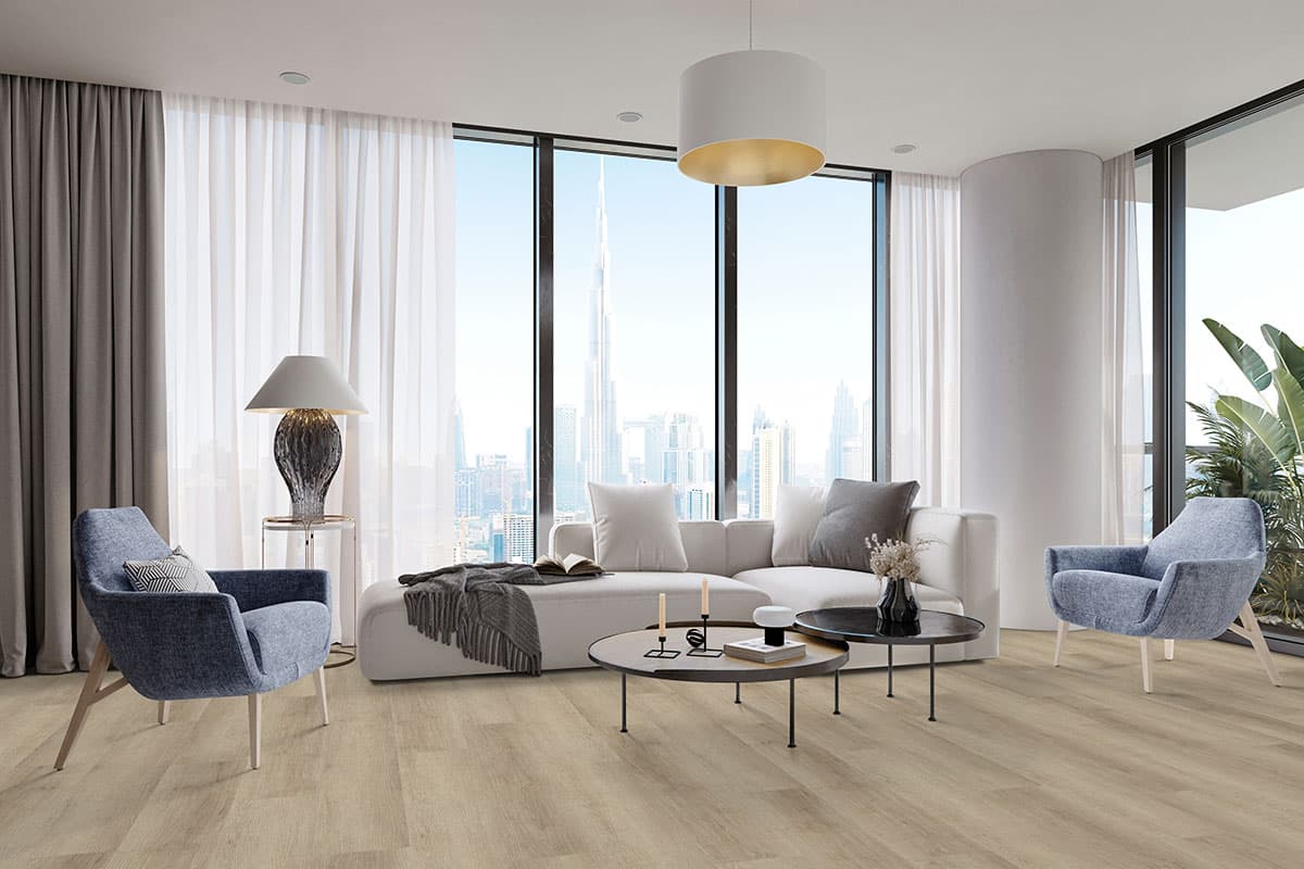 MSI Everlife Saddle Wood 100% Waterproof Rigid Core (SPC) Flooring — Laurel Collection — installed in room