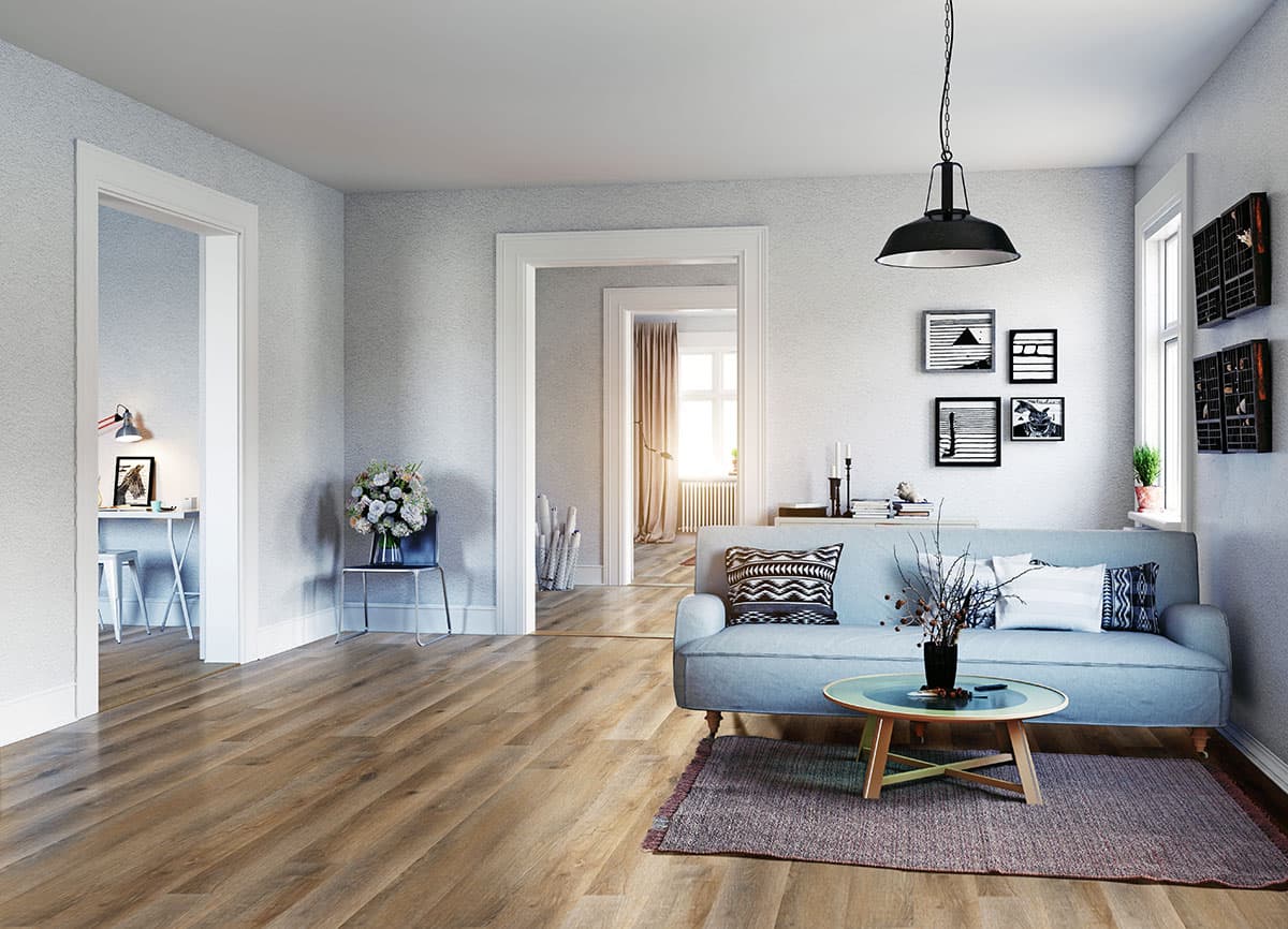 MSI Everlife Ashton Maracay Brown - deeper warm brown vinyl plank in a traditional-leaning kitchen